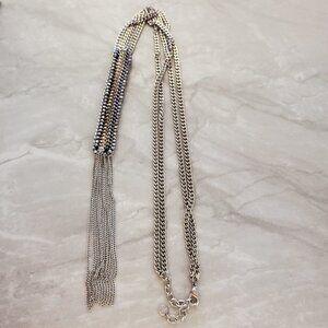 ✨ Stella and Dot Thread Pendant Fringe Edgy Rocker Moto Statement Necklace ✨